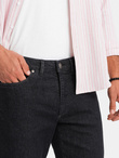 Klasyczne męskie spodnie jeansowe REGULAR FIT – czarne V2 OM-PADP-0152