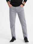 Men's denim pants without rubbing SLIM FIT - gray V1 OM-PADP-0148
