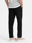 Men's chino pants with elastic waistband SLIM FIT - black V3 OM-PACP-0158