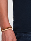 Men's V-NECK T-shirt with elastane - navy blue V2 OM-TSCT-0106