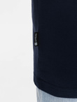 Fitted men's polo shirt with two-tone stripes - navy blue V1 OM-POSS-0127
