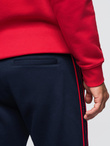 Sportowe spodnie męskie jogger z lampasami – granatowe V3 OM-PASK-0284