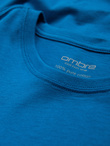 Męski klasyczny bawełniany T-shirt BASIC - niebieski V12 OM-TSBS-0146