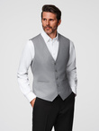 Fitted men's vest with rayon and marbled buttons - grey V3 OM-BLZV-0112