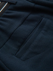 Men's knitted pants with elastic waistband - navy blue V3 OM-PACP-0116
