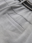Men's knitted pants with elastic waistband - light grey V1 OM-PACP-0116