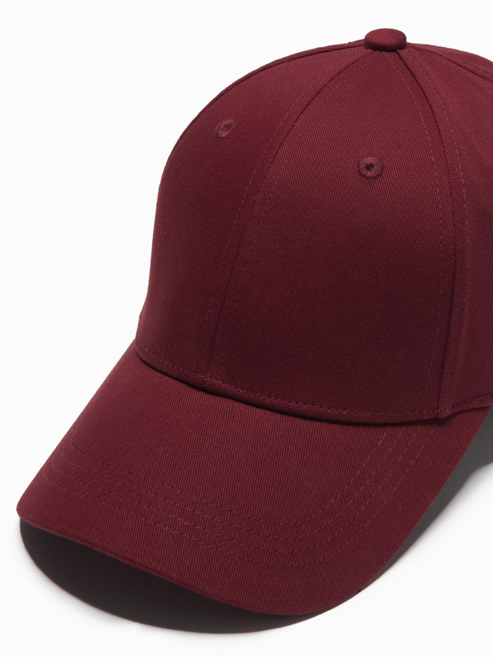 Men's one-color baseball cap - maroon V3 OM-ACCS-0105 