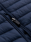 Classic men's quilted jacket with pouch option - navy blue V1 OM-JALP-0295