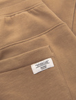 Spodnie męskie dresowe typu jogger - brązowe V2 OM-PABS-0173