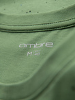 Męski bawełniany t-shirt z nadrukiem i okrągłym dekoltem – zielony V4 OM-TSFP-0186