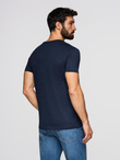 Classic BASIC men's cotton T-shirt - navy blue V2 OM-TSBS-0236