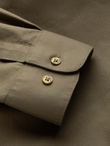 Men's cotton shirt with pocket REGULAR FIT - olive V2 OM-SHCS-0147
