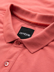 Cotton pique knit polo shirt - coral V6 OM-POSS-0103