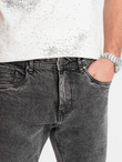 Men's denim shorts with rolled up legs - gray V3 OM-SRDS-0134
