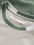 Men's t-shirt with elastane with colored sleeves - green V5 OM-TSCT-0176