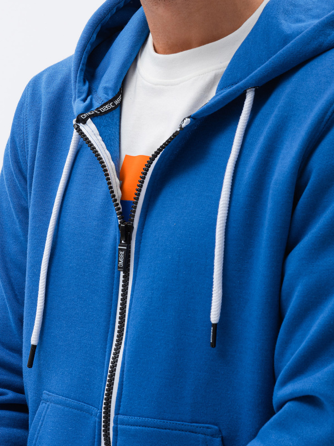 Bluza męska rozpinana z kapturem BASIC - niebieski V9 B977