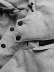 Męska casualowa kurtka puffer z wełną – jasnoszary melanż V3 OM-JAHP-0203