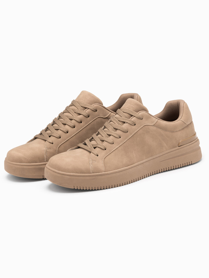 Unisex casual men's eco nubuck shoes - light brown V1 OM-FOCS-0151