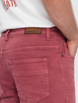 Spodnie męskie jeansowe o kroju SLIM FIT - czerwone V7 P1058