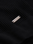 Men's buttonless polo shirt with open collar - black V2 OM-POSS-0160