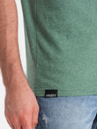 Men's t-shirt with decorative confetti effect - green V4 OM-TSCT-0178