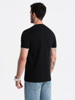 Męski bawełniany t-shirt z dużym napisem – czarny V2 OM-TSPT-0193