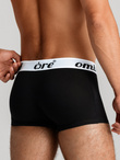 Men's cotton boxer shorts with contrasting elastic - 7-pack black V1 OM-UNBO-0100