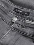 Męskie spodnie jeansowe TAPERED FIT z przeszyciami i podwiniętymi nogawkami – szare V2 OM-PADP-0161