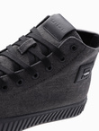 Męskie buty trampki canvas z wysoką cholewką – czarne V1 OM-FOTH-0186