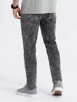 Spodnie męskie jeansowe slim fit z przeszyciem na kolanach - szary V3 OM-PADP-0109