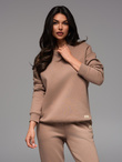 Klasyczna dresowa bluza unisex z okrągłym dekoltem – brązowa V16 OU-SNBC-0104