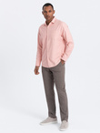 Men's REGULAR FIT shirt with pocket - pink V5 OM-SHCS-0148