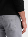 Spodnie męskie jeansowe bez przetarć SLIM FIT - szare V1 OM-PADP-0148