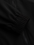 Men's faux leather jacket with ribbed bottom hem - black V2 OM-JAFL-0109