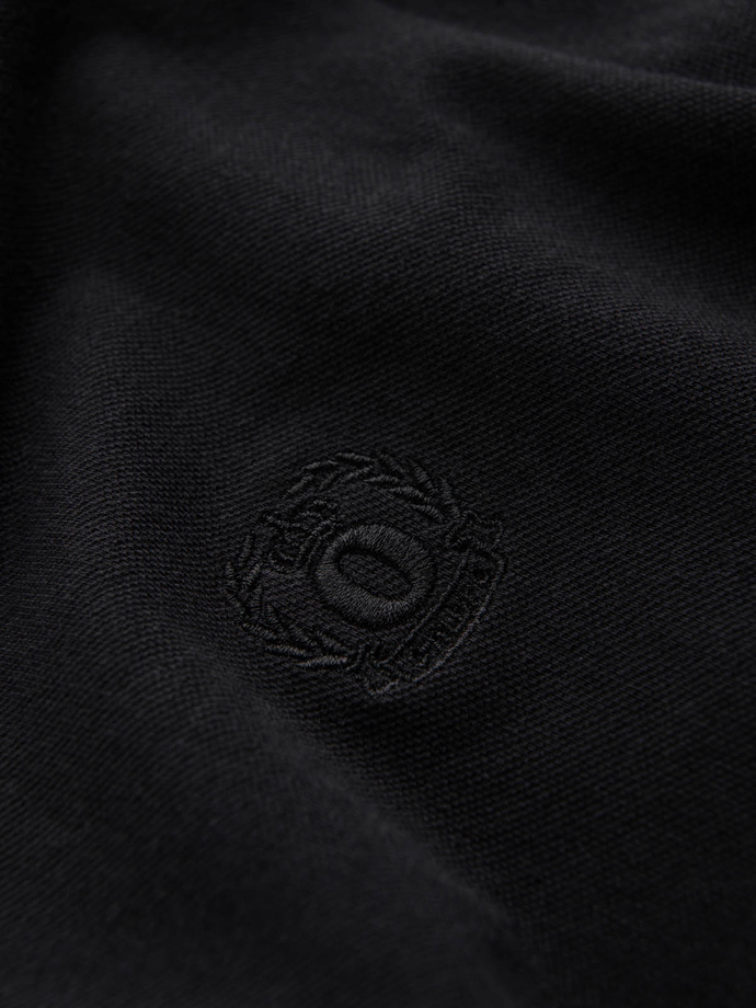 Men's pique knit polo shirt - black V1 S1374