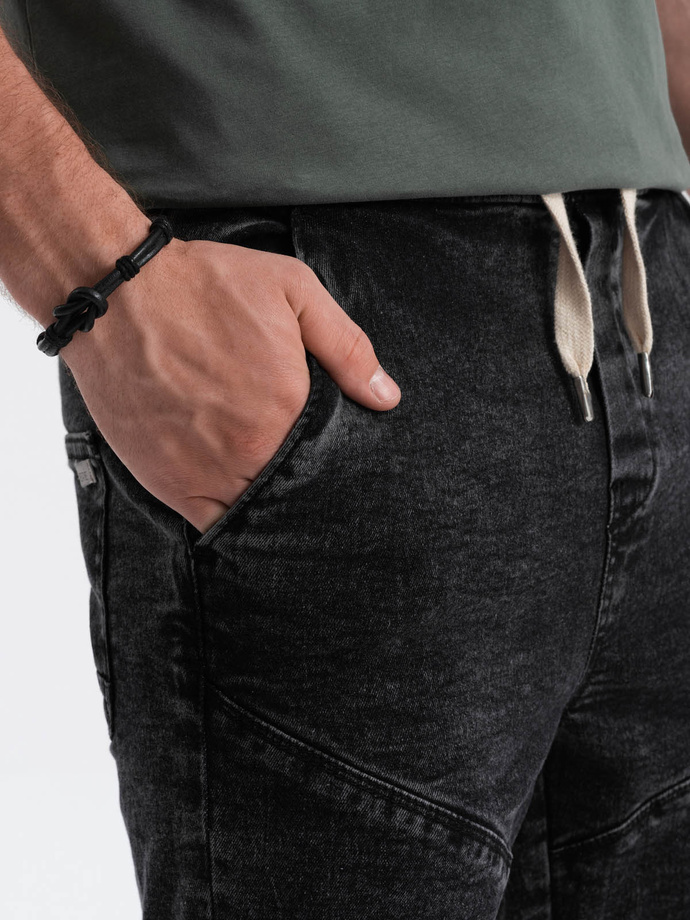 Men's denim shorts - black W361