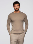 Classic men's sweater with round neckline - black V2 OM-SWBS-0106