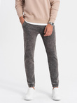 Men's marbled denim JOGGERS pants - gray V3 OM-PADJ-0133