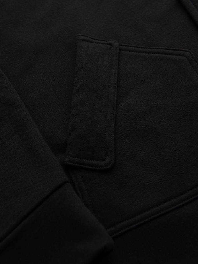 Men's button-down sweatshirt with stand-up collar - black V6 OM-SSZP-0240