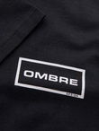 Men's knitted t-shirt with printed REGULAR cut - black V2 OM-TSPT-0231