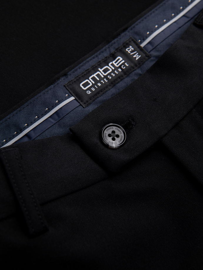 Men's smart chino pants SLIM FIT - black V4 OM-PACP-0191