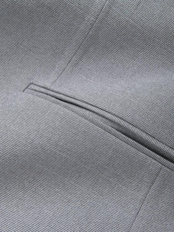Marynarka męska elegancka z dekoracyjnymi guzikami na mankietach -  szara V2 OM-BLZB-0114