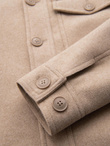 Men's lightweight fleece jacket with viscose - beige V1 OM-JANP-0199