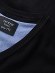 Elegant men's sweater with a v-neck - black V1 OM-SWBS-0107