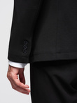 Men's SLIM knit jacket with subtle texture - black V2 OM-BLZB-0101