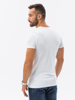 T-shirt męski z nadrukiem - biały V-21B S1434