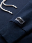 Men's sweatshirt with contrast stitching and hood - navy blue V2 OM-SSNZ-0250