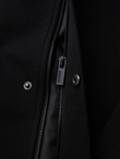 Fitted structured men's high collar coat - black V1 OM-COWC-0136