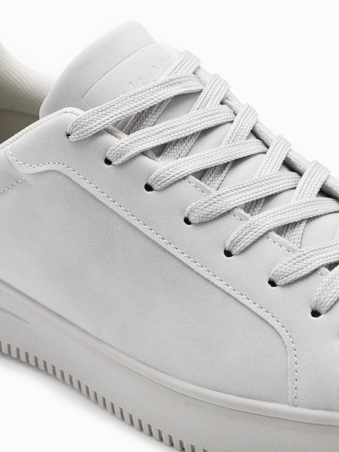 Men's uniform casual shoes in eco nubuck - light grey V2 OM-FOCS-0151