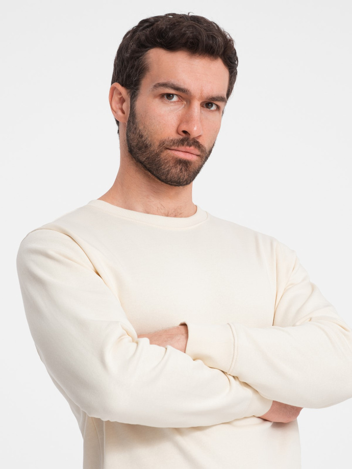 Męski dresowy komplet bluza + spodnie – kremowy V11 Z78